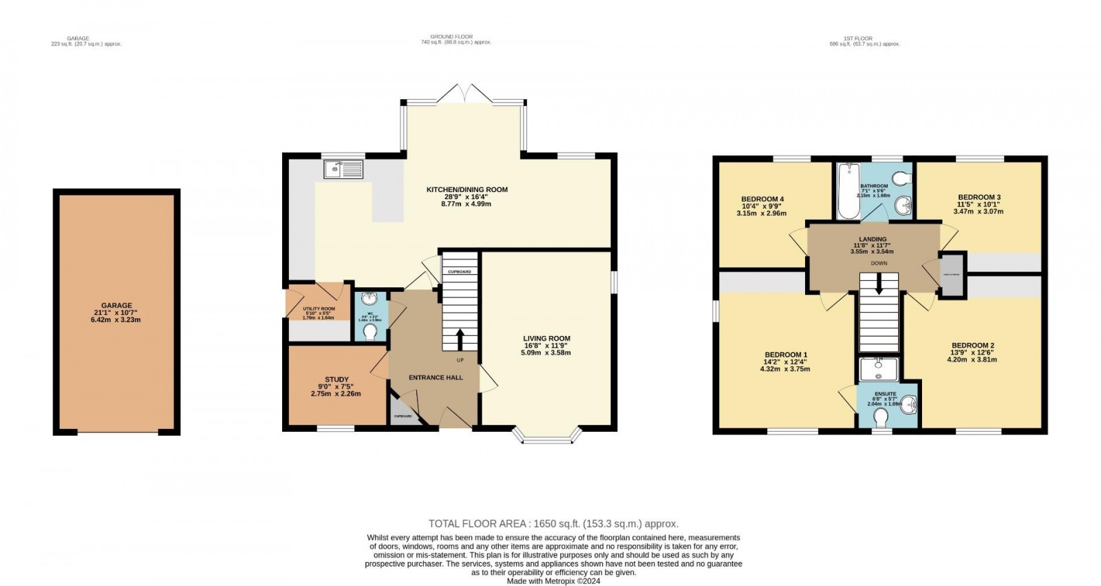 Floorplan for Poppy Road, Wilmslow