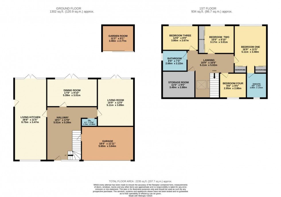 Floorplan for Southdown Crescent, Cheadle Hulme